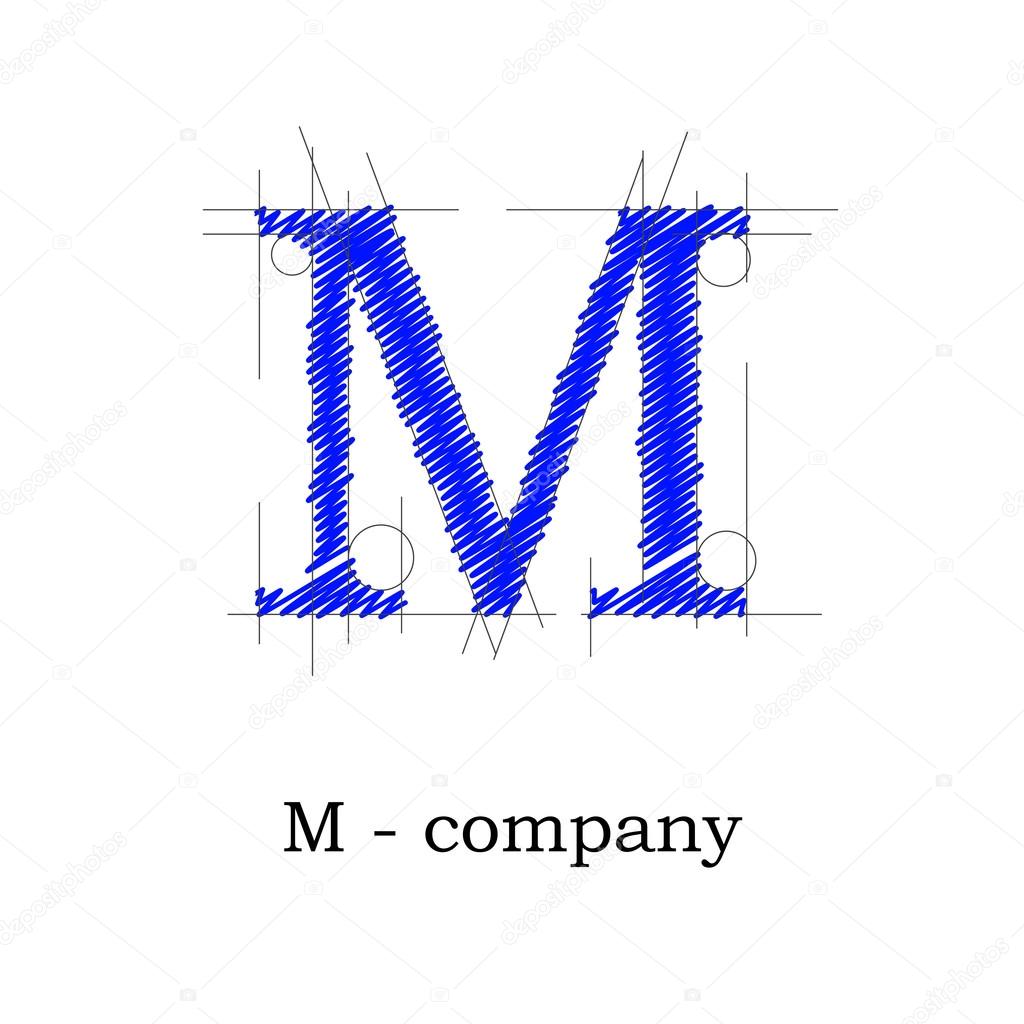 Vector sign design letter M