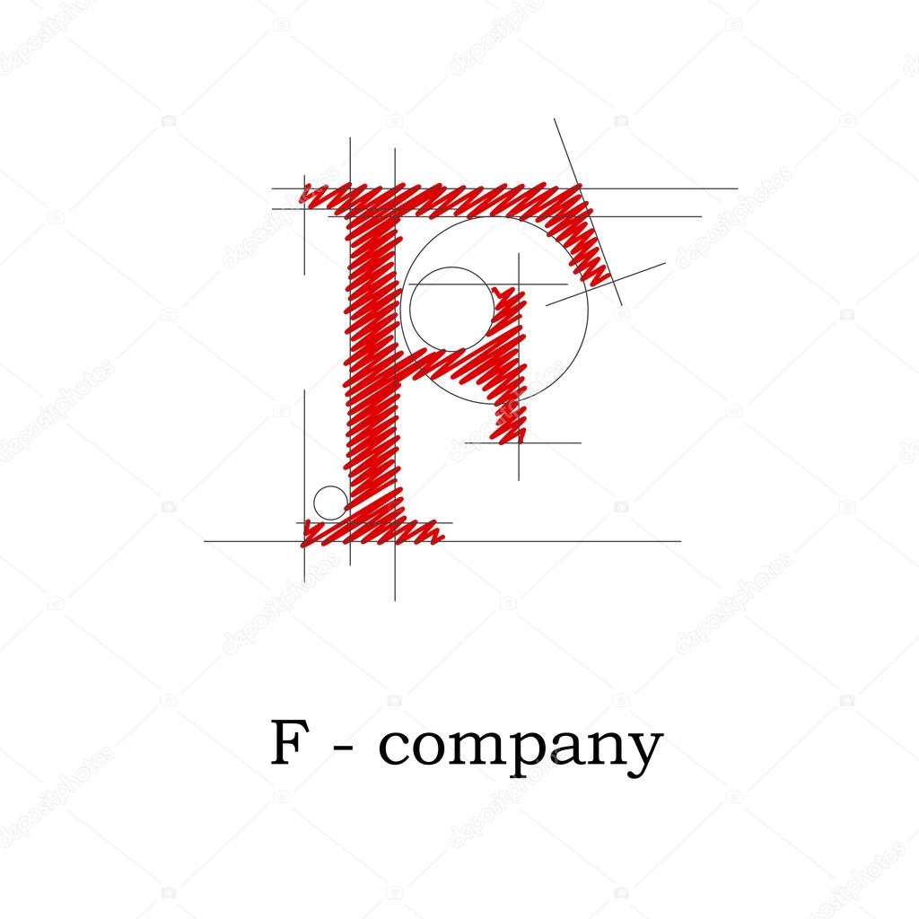 Vector sign design letter F