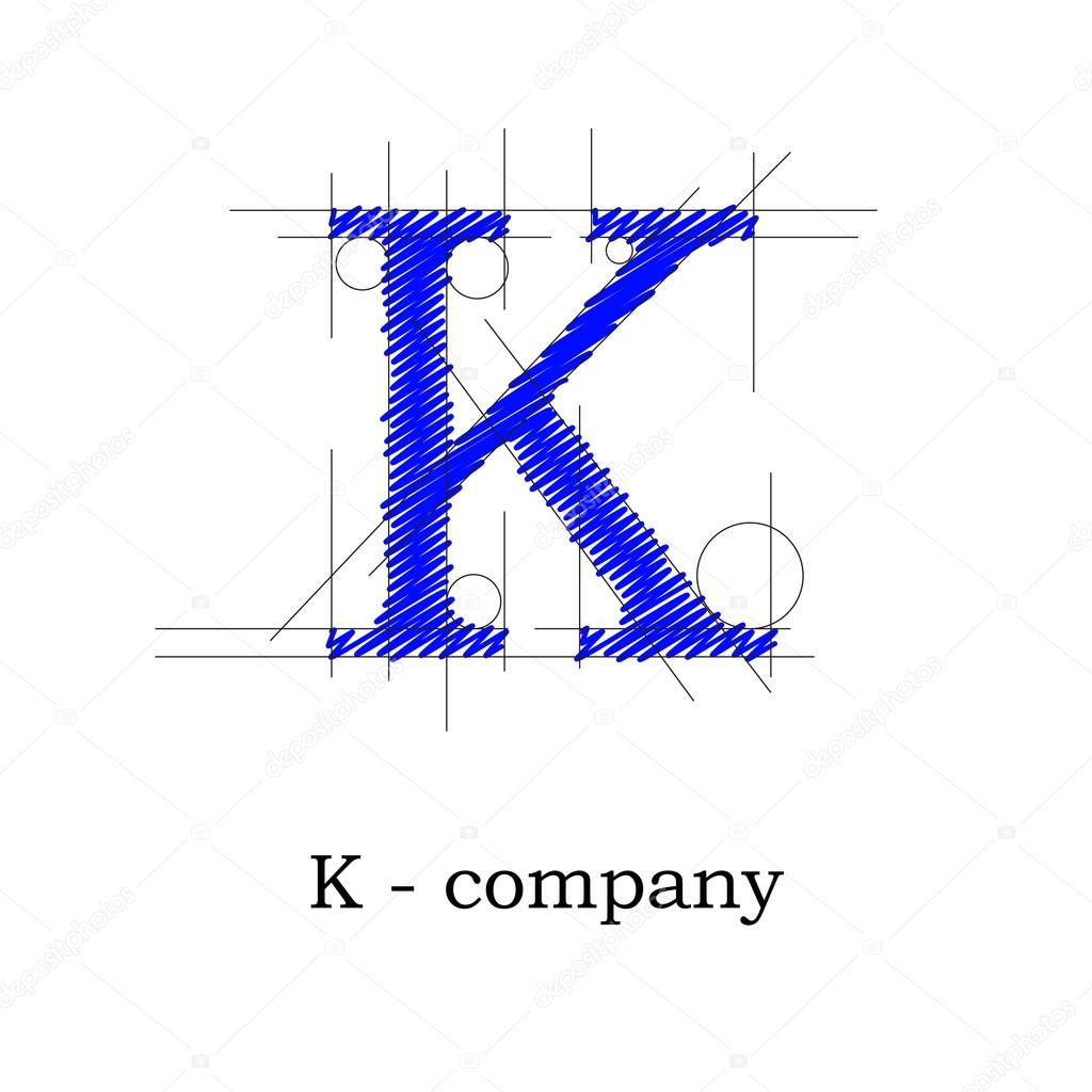 Vector sign design letter K
