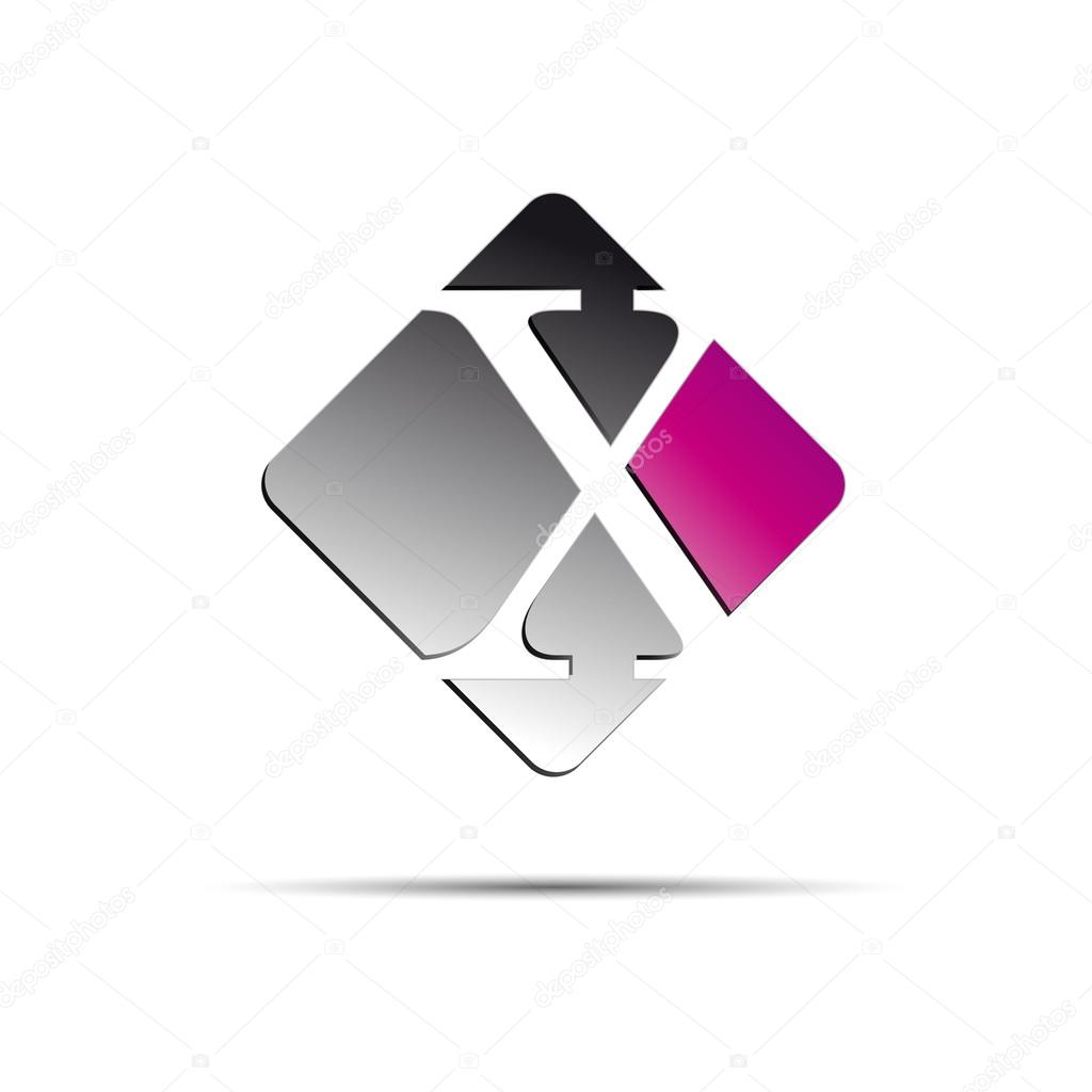 Vector sign initial letter X on white background