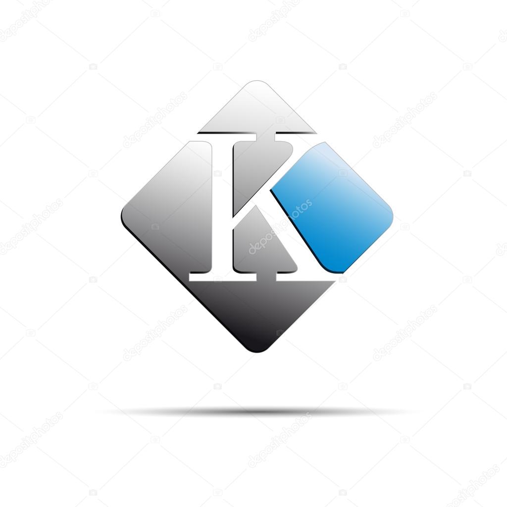 Vector sign initial letter K on white background