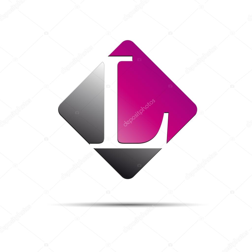 Vector sign initial letter L on white background