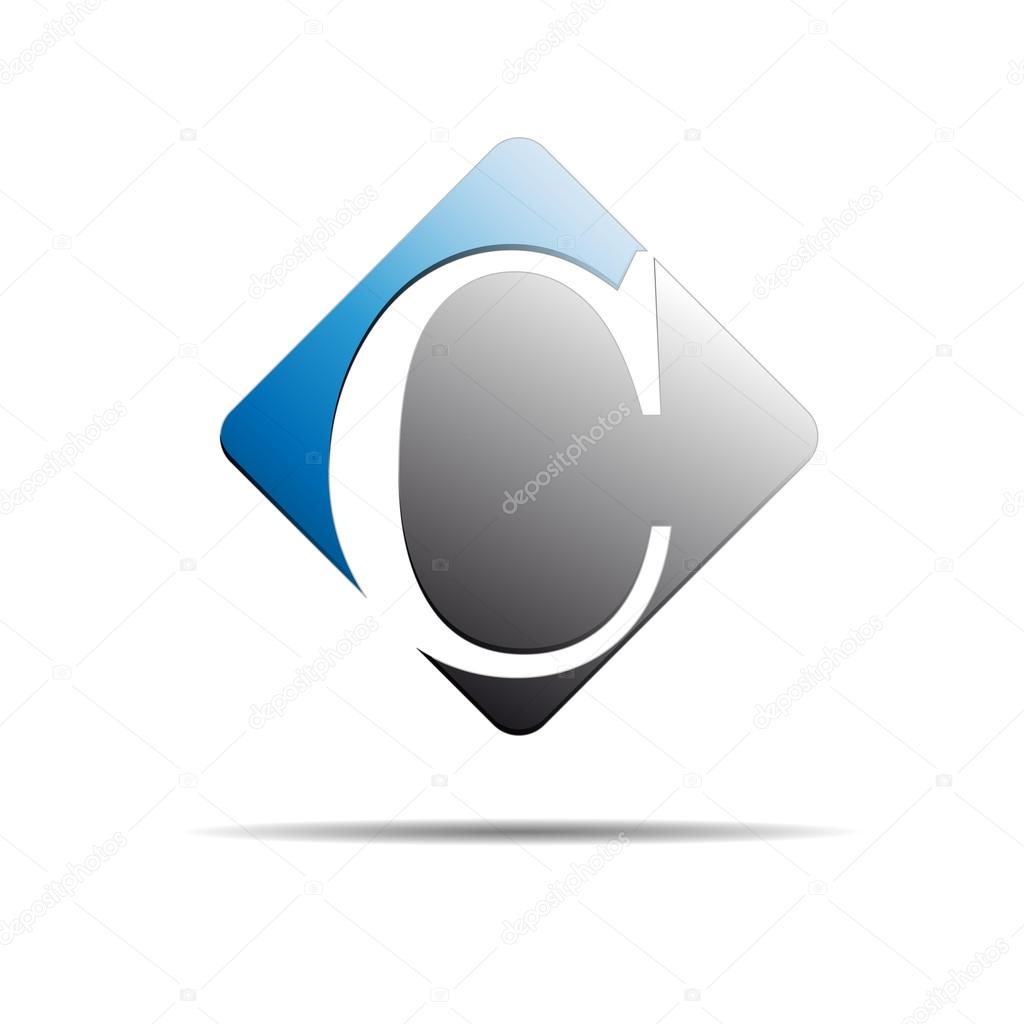 Vector sign initial letter C on white background