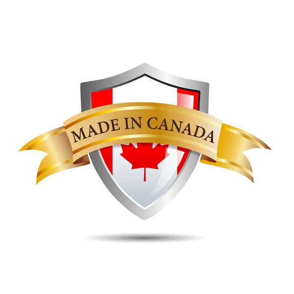Escudo vetorial fabricado no Canadá — Vetor de Stock