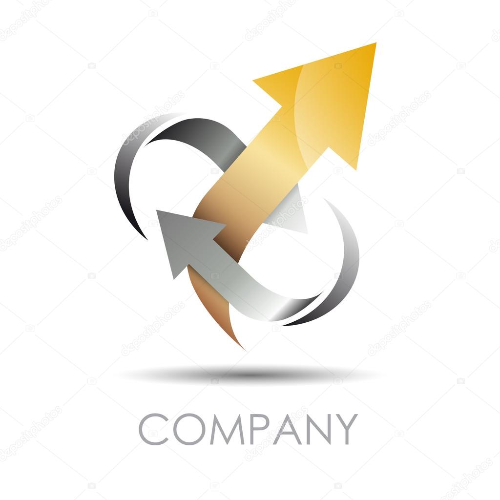 Vector sign arrow in two arrows, output
