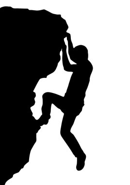 Vector silhouette rock climber, successful concept clipart