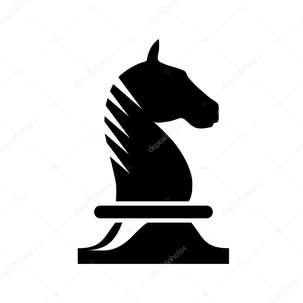 Chessmen a figura negra de um cavalo xadrez vetorial
