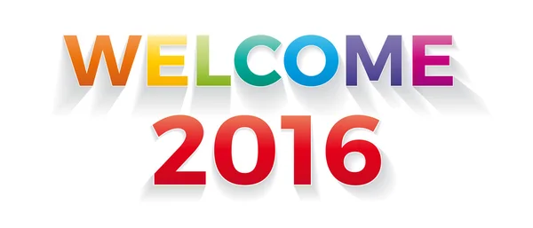 Bienvenidos 2016. Banner vectorial con el arco iris de color de texto . — Vector de stock