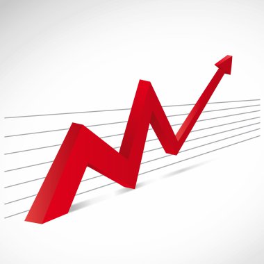 Vektör kırmızı finansal büyüme