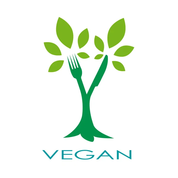 Vektorzeichen veganer Baum — Stockvektor