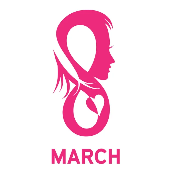 Διάνυσμα σημάδι 8 Μαρτίου, ημέρα της γυναίκας — Διανυσματικό Αρχείο