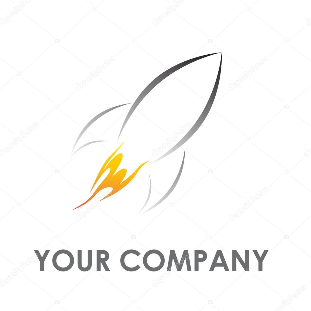 Vector sign stylized rocket