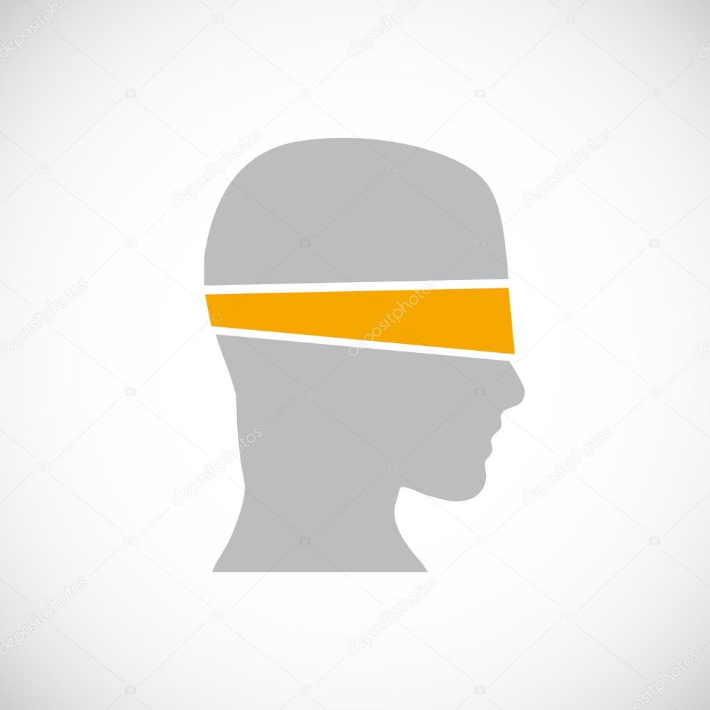 Vector sign man blindfolded 