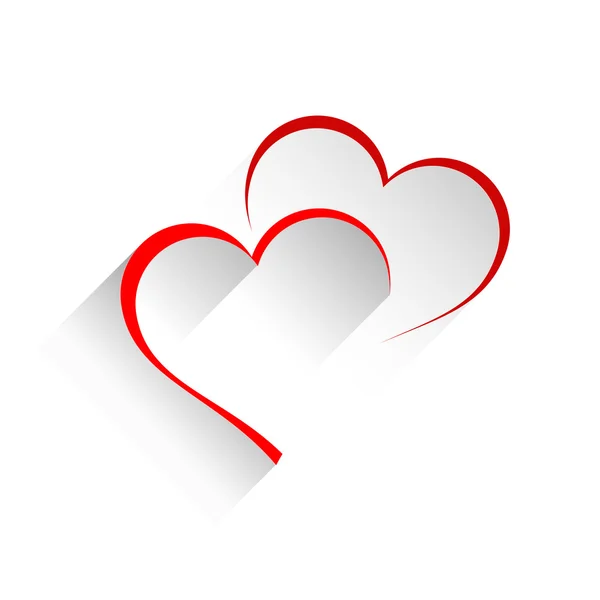 Vector sign two hearts — Stock Vector