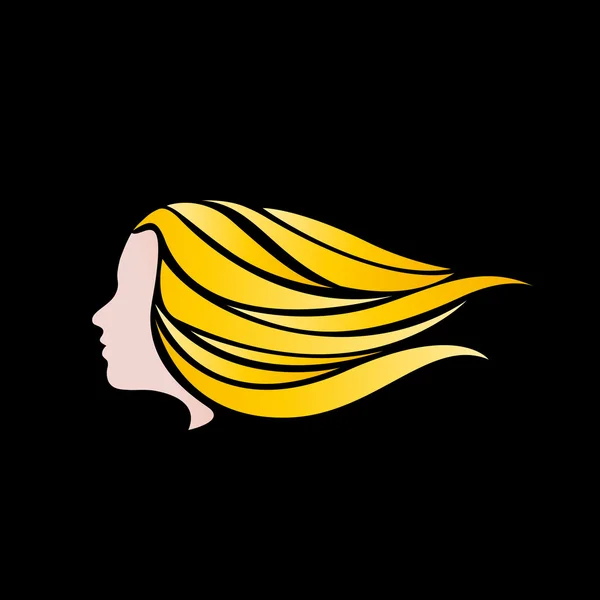Vector sign blonde girl fast in the wind — Stock Vector