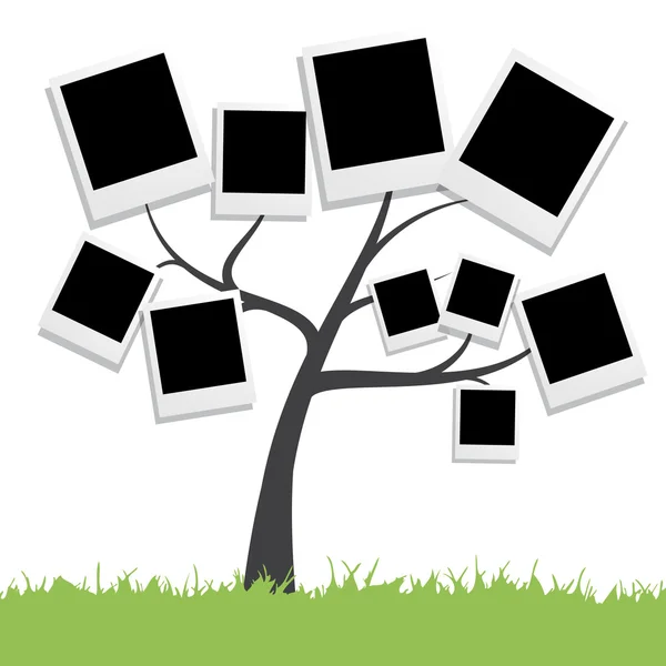 Vector Family tree with photos — Stock Vector