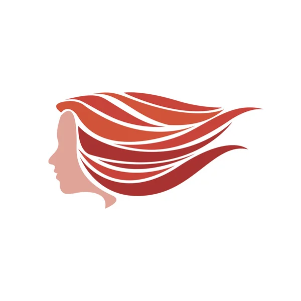 Vektorzeichen rotes Mädchen schnell im Wind — Stockvektor