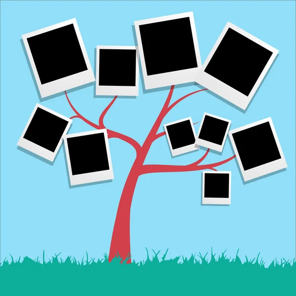 Vector Family tree with photos — Stock Vector