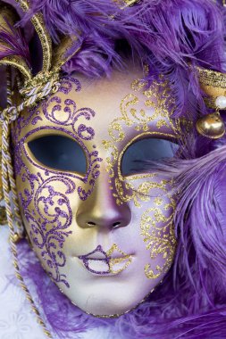 Venice, İtalya - 31 Ocak 2016: Geleneksel karnaval maske için