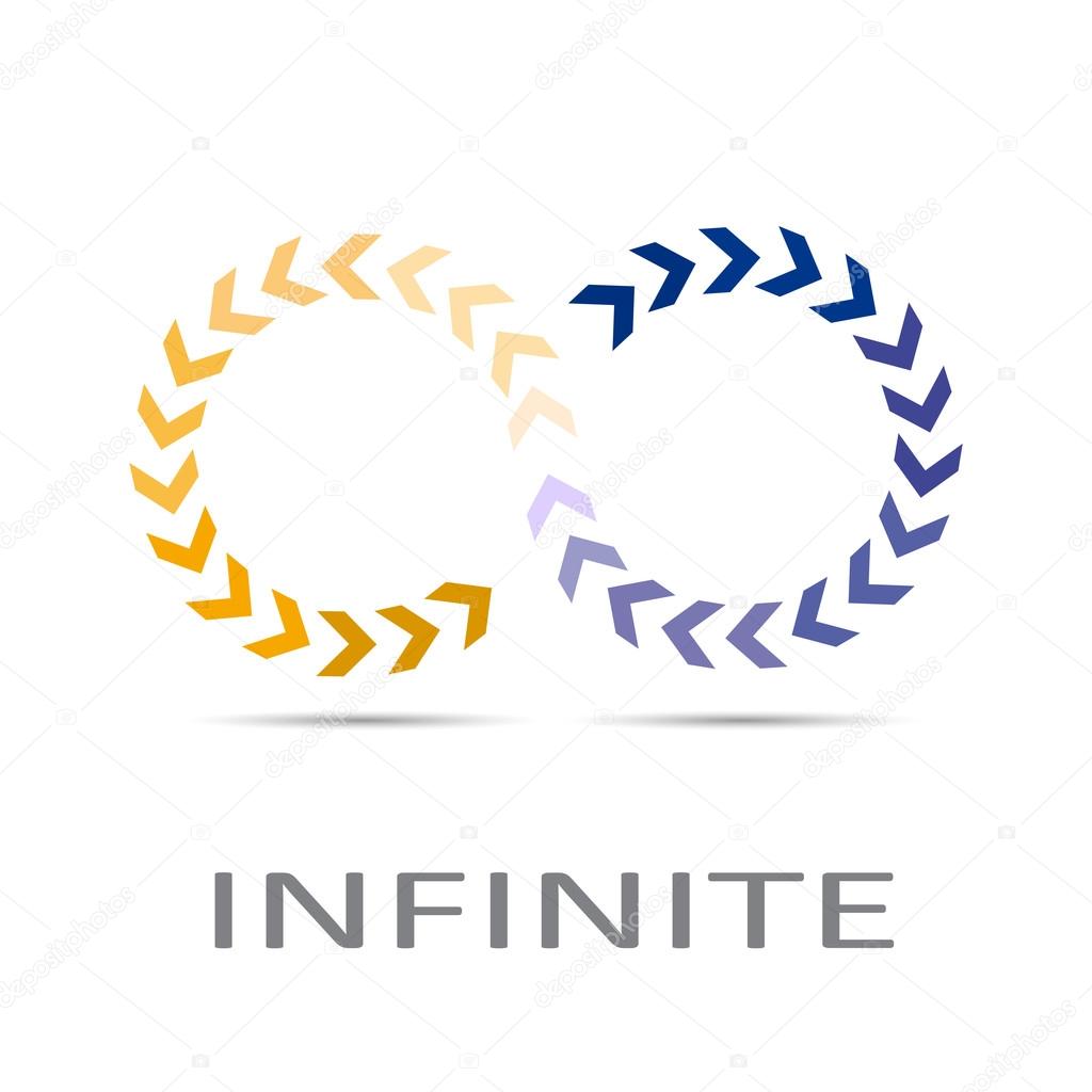 Vector sign infinite, with arrows