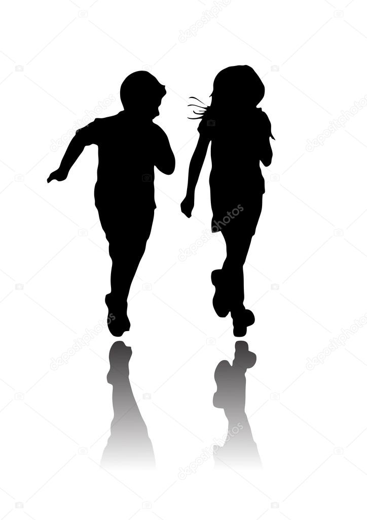 Child Running Silhouette
