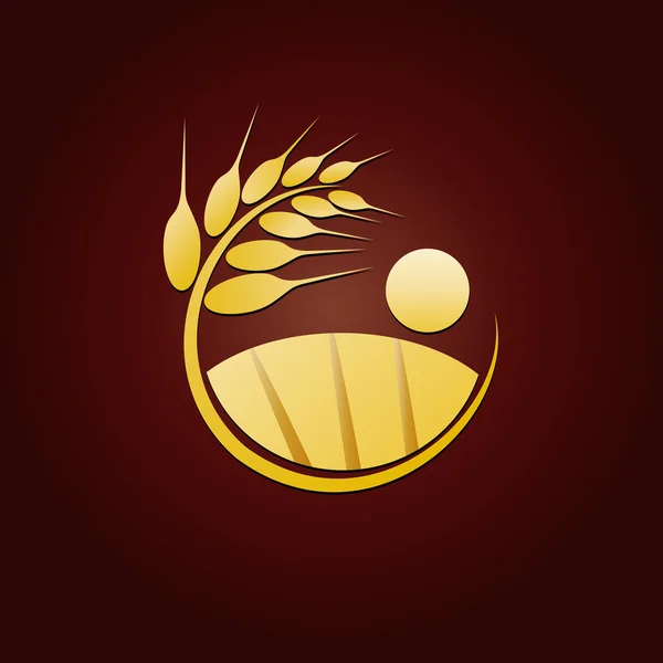 矢量标志金色小麦 — 图库矢量图片