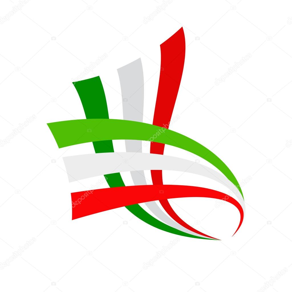 Vector sign abstract italian and mexican flag