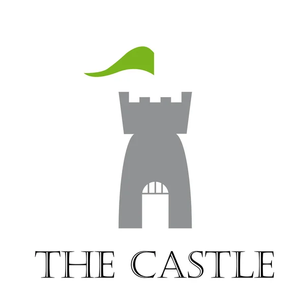 Señal vectorial castillo con bandera — Archivo Imágenes Vectoriales