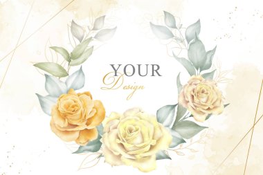 Düzenlenebilir Çelenk Düzenleme Çiçek Arkaplan Şablonu