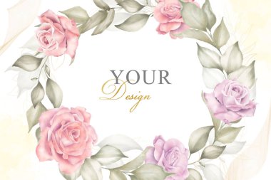 Düzenlenebilir Çelenk Düzenleme Çiçek Arkaplan Şablonu