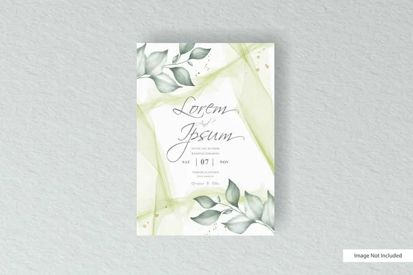 Plantilla Invitación Boda Minimalista Con Diseño Salpicadura Acuarela Floral Abstracta — Archivo Imágenes Vectoriales