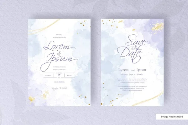 Cartão Convite Casamento Aquarela Com Pintados Mão Aquarela Líquida Colorida — Vetor de Stock