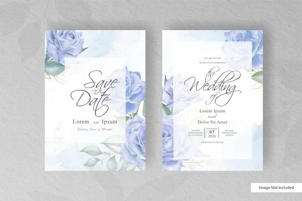 Modelo Cartão Casamento Minimalista Com Elemento Floral Aquarela Desenhado Mão — Vetor de Stock