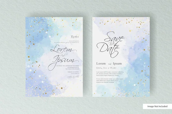 Watercolor Wedding Πρόσκληση Κάρτα Ζωγραφισμένα Στο Χέρι Πολύχρωμο Υγρό Ακουαρέλα — Διανυσματικό Αρχείο