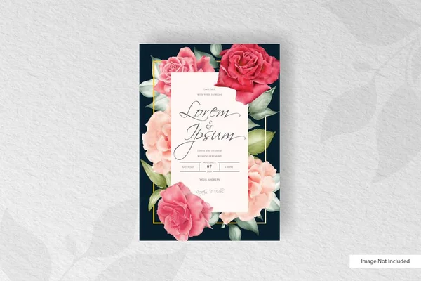 Modelo Cartão Convite Casamento Elegante Floral Frame — Vetor de Stock