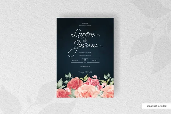 Arrangement Floral Wedding Invitation Card Template Design — Stock Vector
