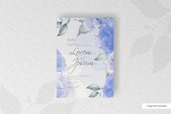 Elegant Floral Frame Wedding Invitation Card Template — Stock Vector