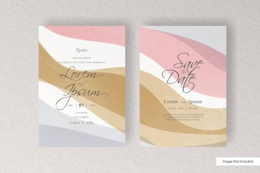 Elle boyanmış soyut düğün davetiyesi şablonu