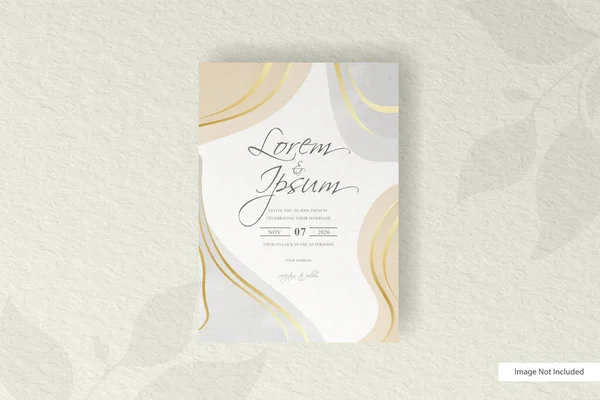 Wedding Invitation Card Template Set Hand Painted Abstract — Stock Vector