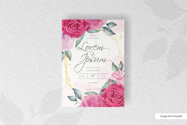 Modelo Cartão Casamento Minimalista Com Conceito Respingo Floral Aquarela — Vetor de Stock