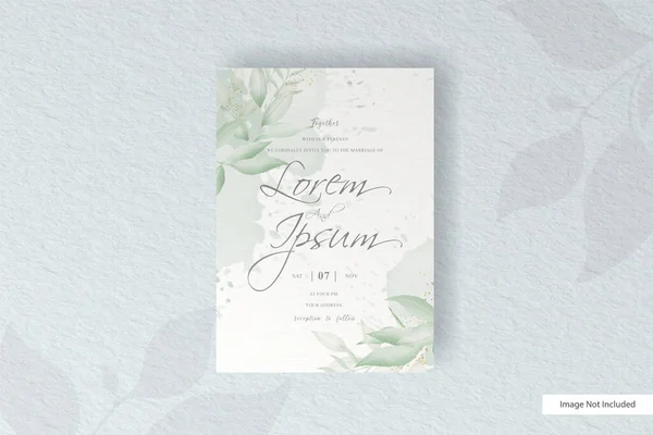 Papelería Invitación Boda Verde — Vector de stock