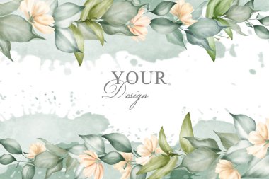 Düğün davetiyesi tasarımı için düzenlenebilir çiçek aranjmanı