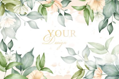 Düğün davetiyesi tasarımı için düzenlenebilir çiçek aranjmanı