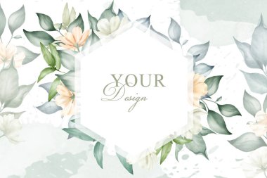 Düğün davetiyesi tasarımı için düzenlenebilir çiçek aranjmanı