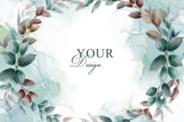 Zarif Yaprak Çerçeve Tasarımı Arkaplanı