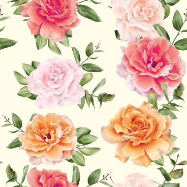 Suluboya Çiçeksiz Şablon Tasarımı