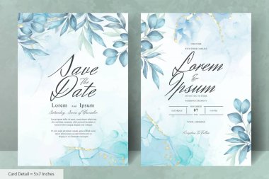 Minimalist Suluboya Çiçek Düğün Davetiyeleri Şablonu