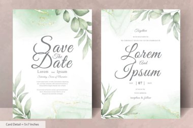 Seçkin Suluboya Düğün Davetiyesi Şablonu El Çizimi Çiçek Şablonu