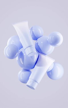 Çift taraflı eflatun lavanta renkli yumuşak baloncukların büyüleyici görüntüsü dingin ve ruhani bir atmosfer yaratıyor.