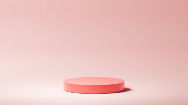 Yatay ışık ultra kırmızı arka plan, izole edilmiş ultra kırmızı yuvarlak taban, pastel ultra kırmızı renk paleti, ürün yerleştirme, arka plan renk paleti. izole edilmiş podyum modeli